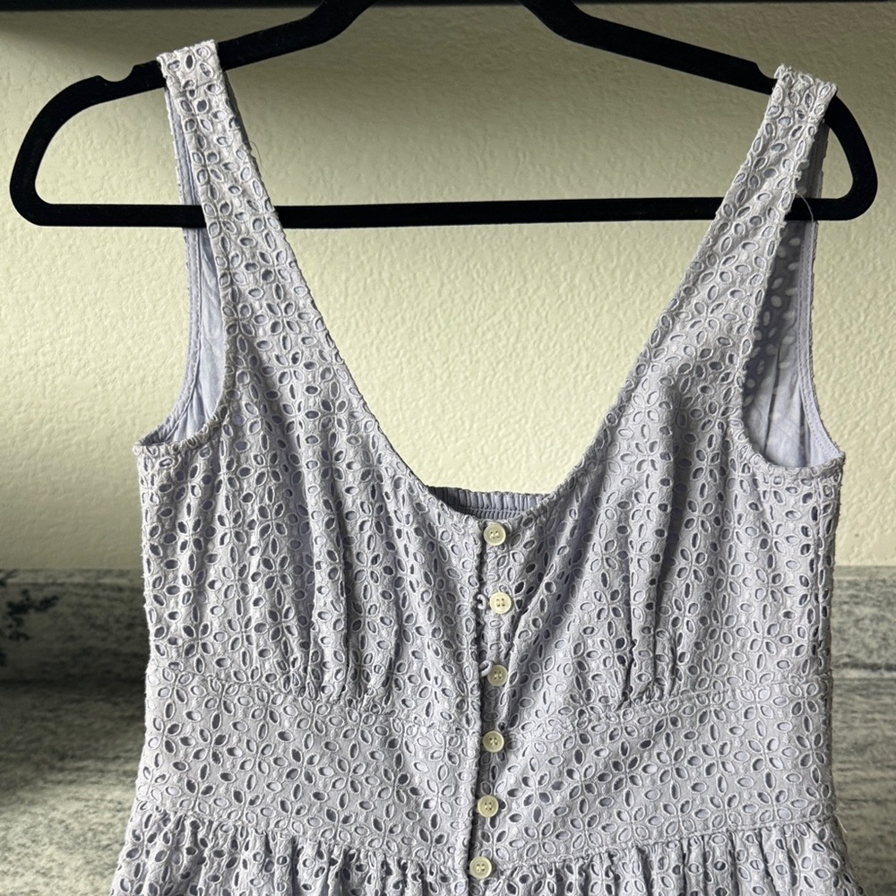J. Crew Light Gray Eyelet Tank Top